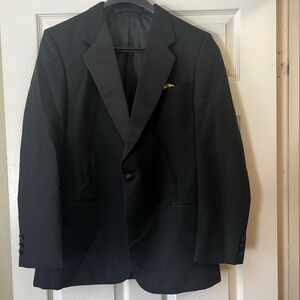 Mens Black Wool & Pants Tuxedo/Dinner Jacket 40R 3 Cummerbunds Giorgio Patrino